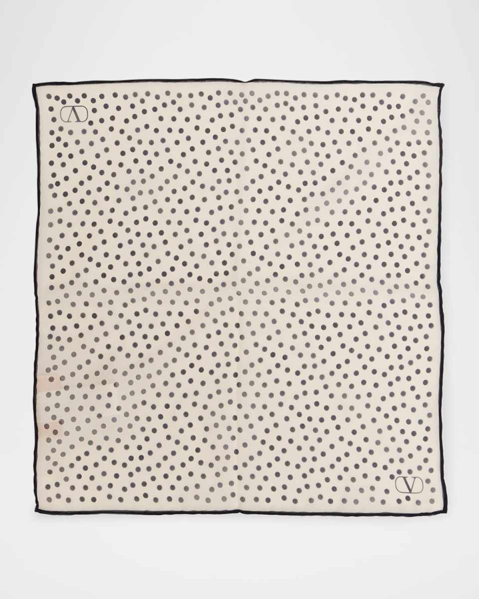 Polka Dot-Print Silk Pocket Square
